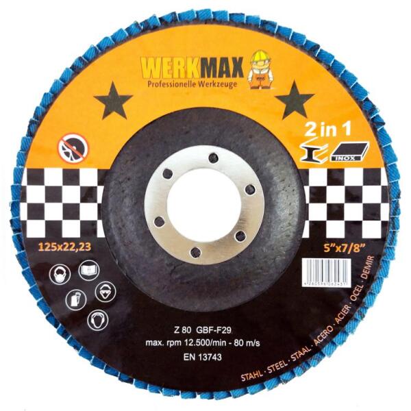 WFS flap discs 125 x 22 | Multi flap discs grain 40 to 80 | ALLinONE