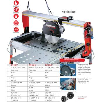Stone cutting machine SUPREME with TOP equipment Supreme Laser | Cutting length: 150 cm