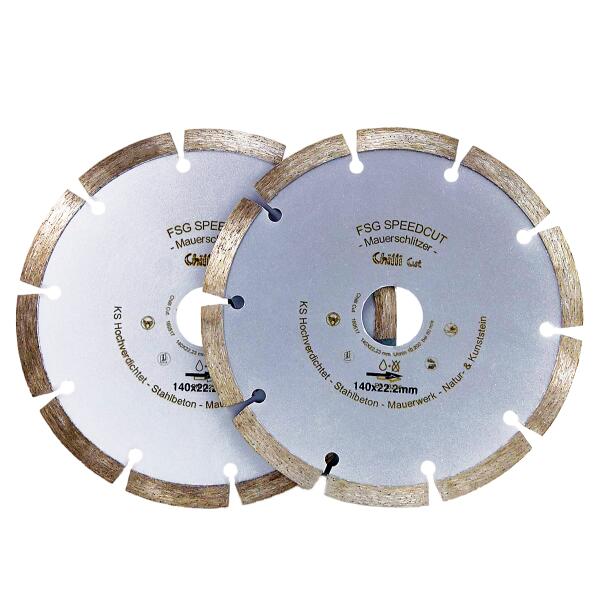Rainure de mur Disque à tronçonner diamanté pour rainureuse de mur | 2x 140 mm
