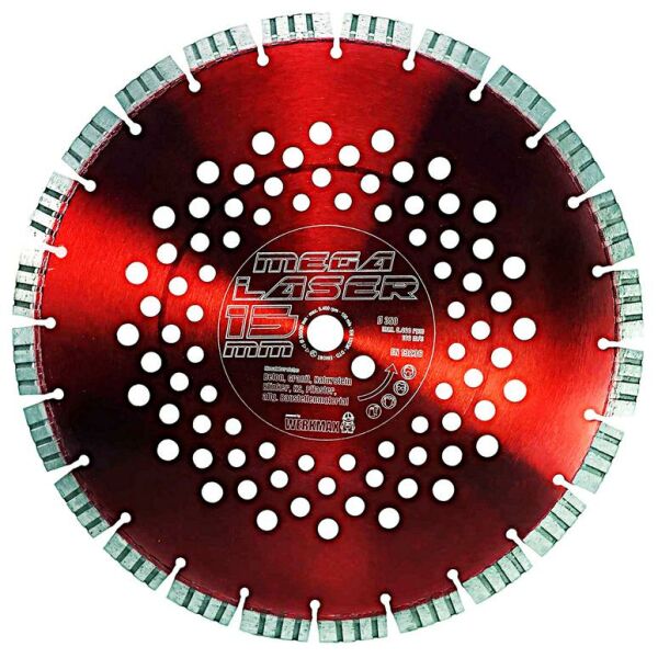 Diamant Trennscheibe MEGA LASER 15mm Turbo Segment | Ø 350 mm / 25,4 mm